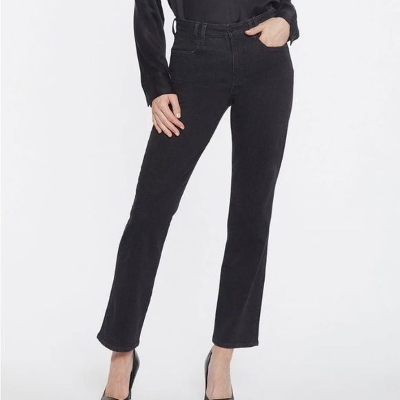 NYDJ Denim - Nydj Black relaxed fit straight leg jeans.  Size 14, NWT
